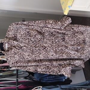 Leopard print oversized blouse